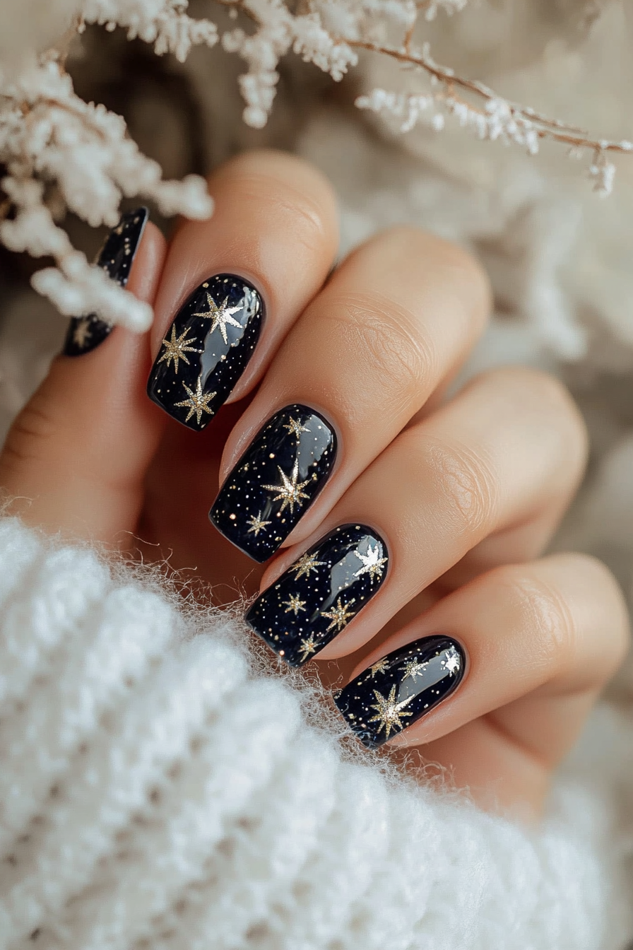 1. Galaxy Glow (Nail Design Ideas With Stars) - Nail Design Ideas With Stars