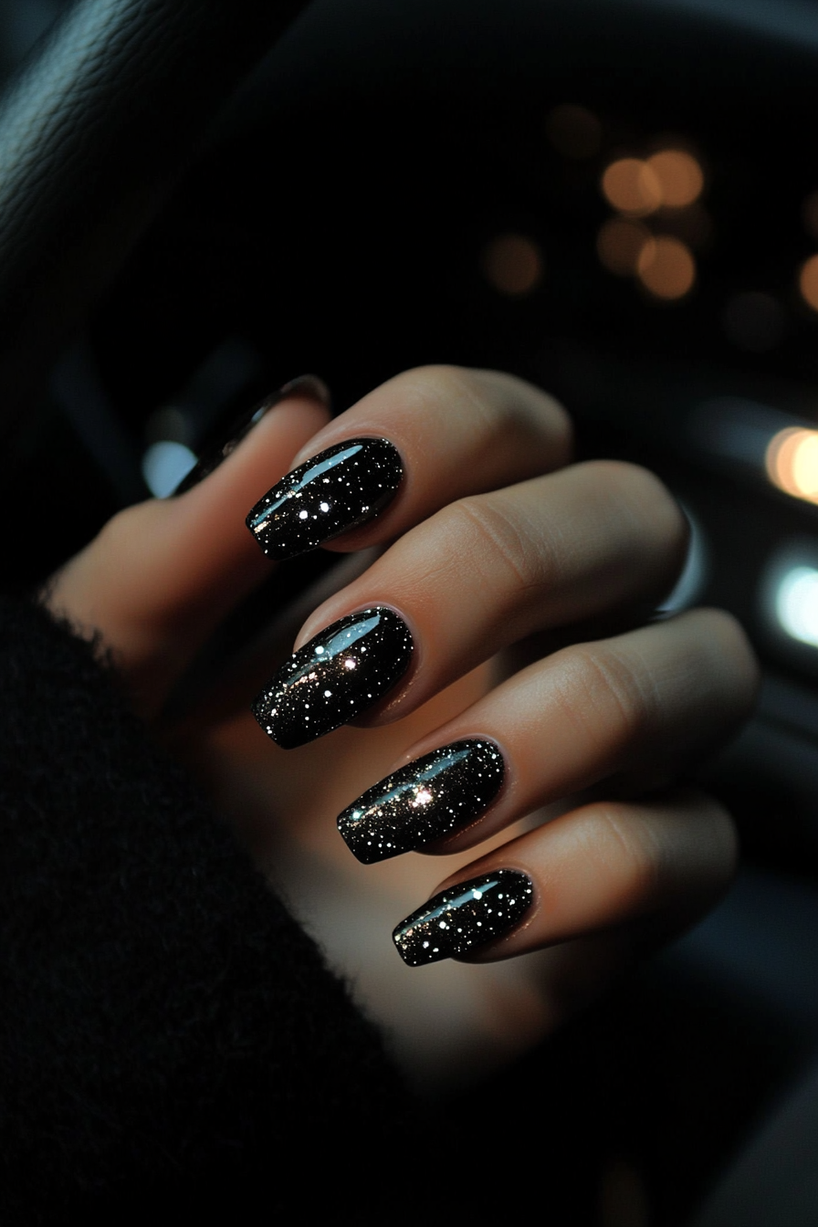 3. Midnight Spark (Nail Design Ideas With Stars) - Nail Design Ideas With Stars
