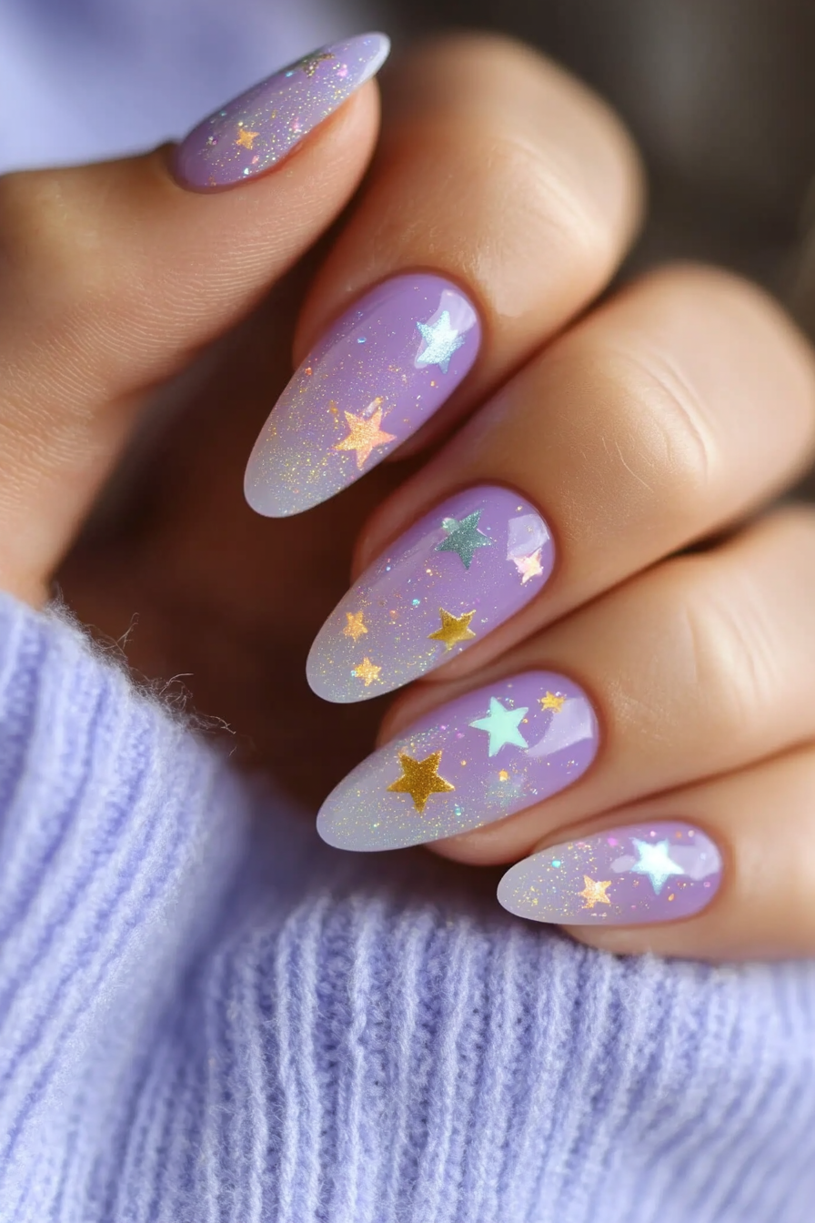5. Ethereal Starlight (Nail Design Ideas With Stars) - Nail Design Ideas With Stars