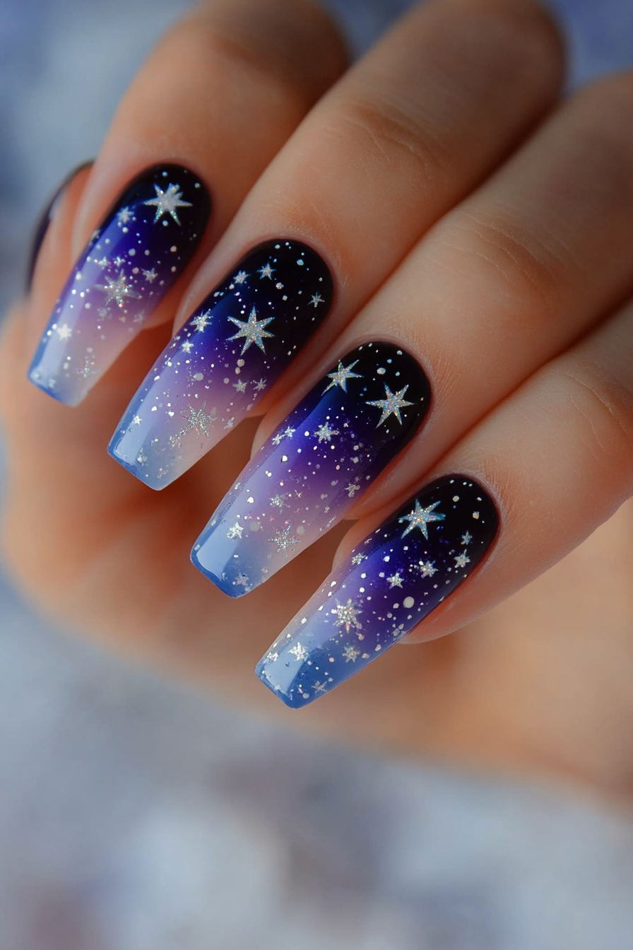 9. Twilight Shimmer (Nail Design Ideas With Stars) - Nail Design Ideas With Stars