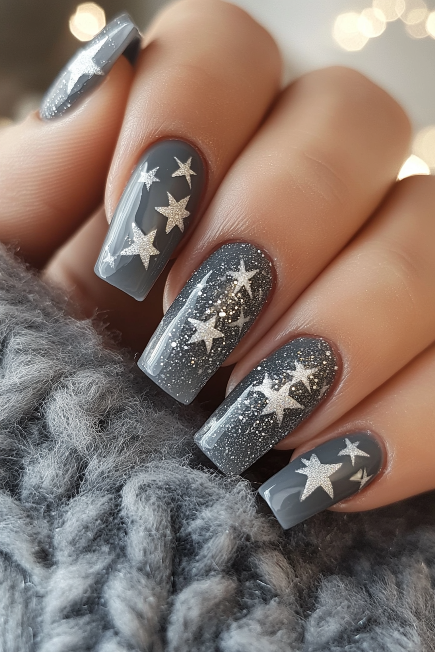 21. Moondust Glow (Nail Design Ideas With Stars) - Nail Design Ideas With Stars