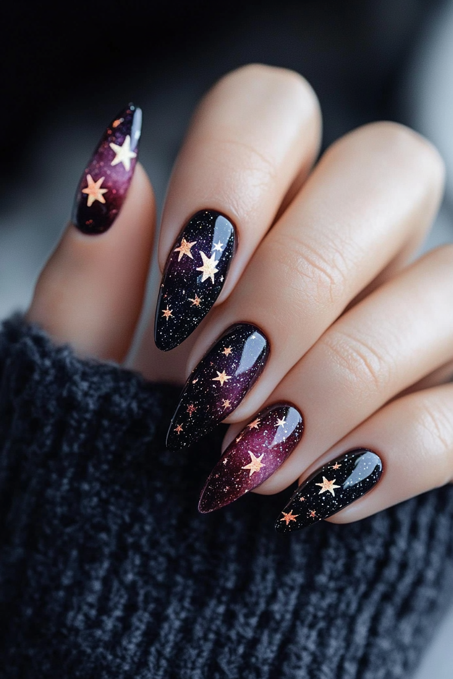 24. Holographic Nightfall (Nail Design Ideas With Stars) - Nail Design Ideas With Stars
