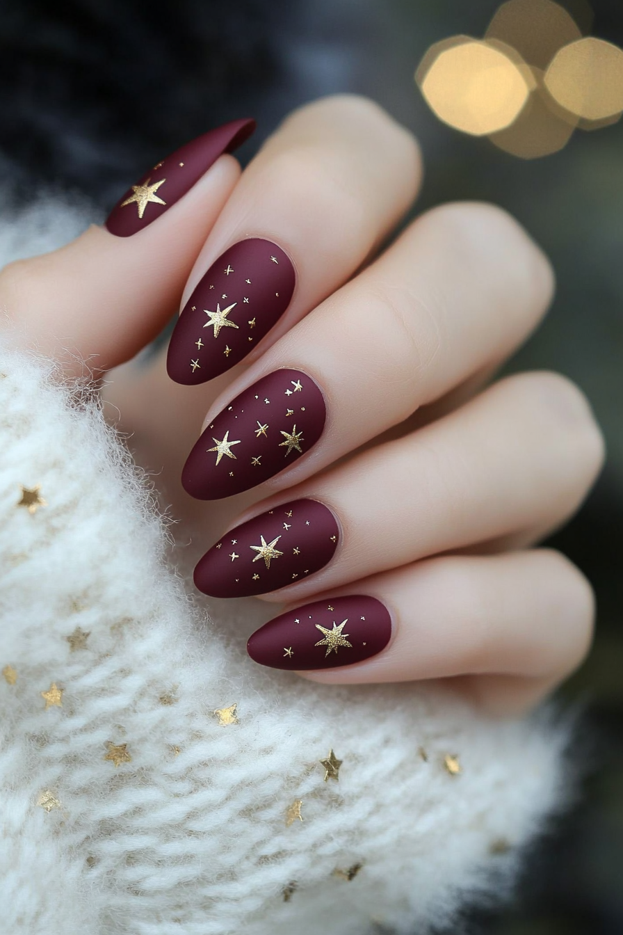 25. Cosmic Matte Glam (Nail Design Ideas With Stars) - Nail Design Ideas With Stars