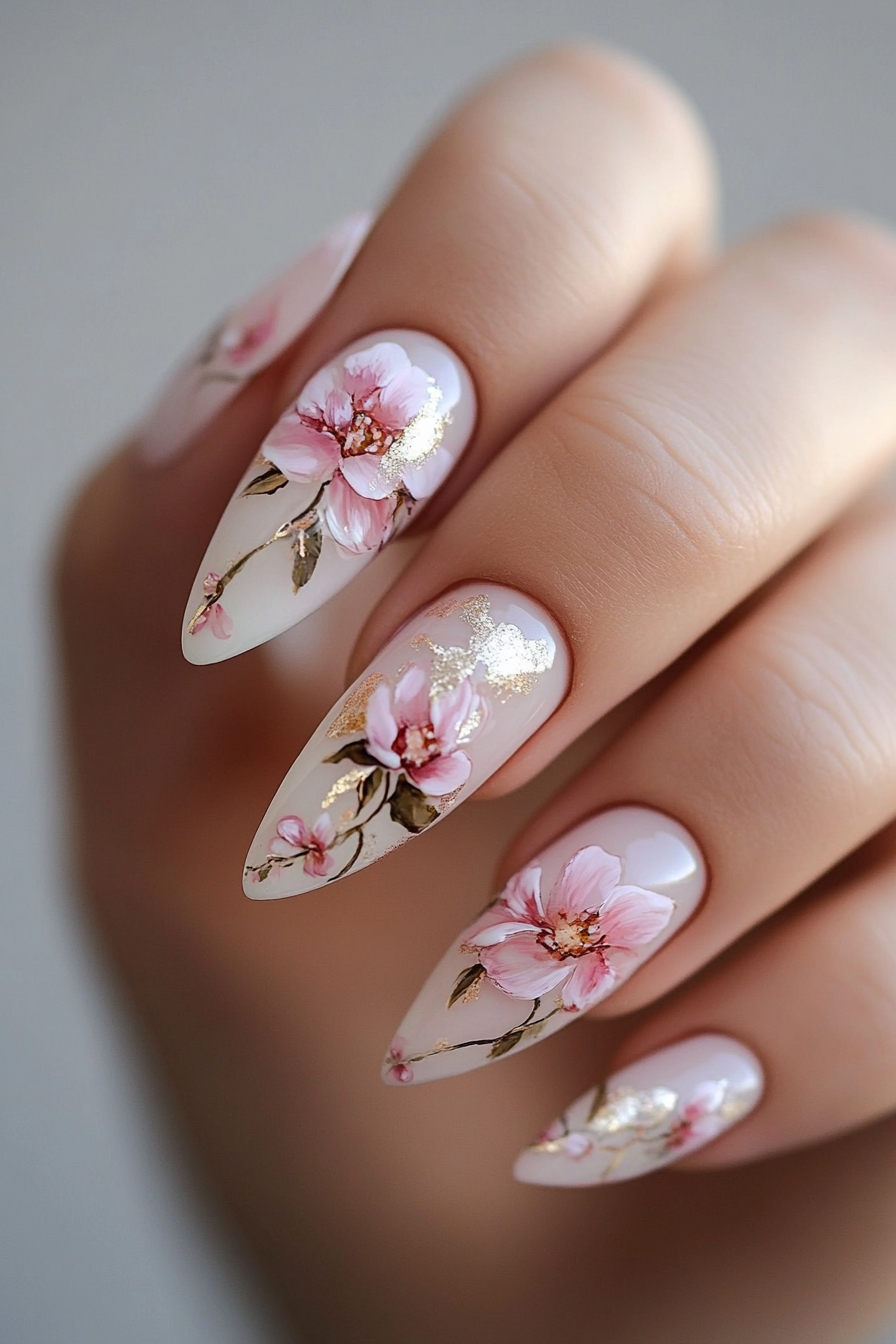 3. Pink Peony Glow (Pink Flower Nail Design Ideas) - Pink Flower Nail Design Ideas