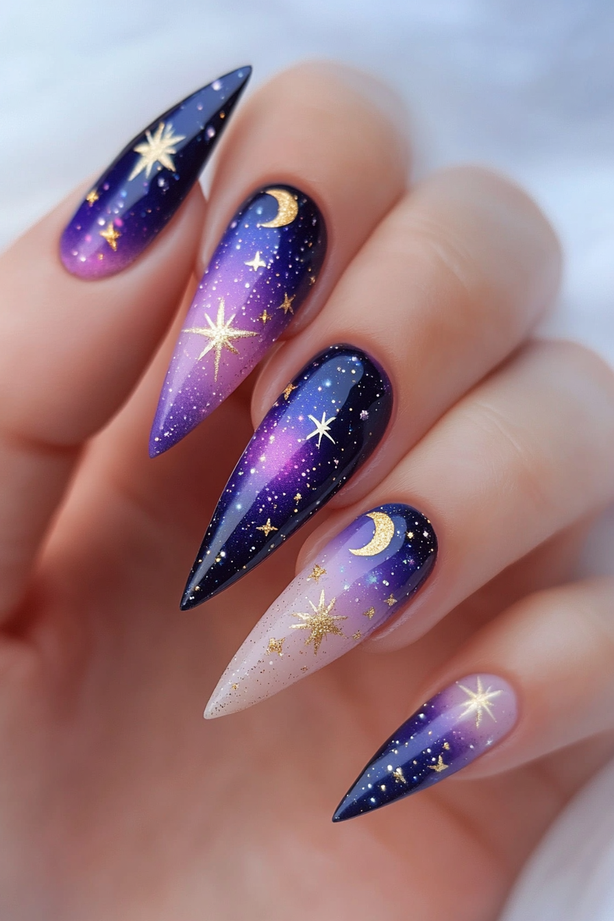 2. Celestial Unicorn Glow (Unicorn Nail Design Ideas) - Unicorn Nail Design Ideas