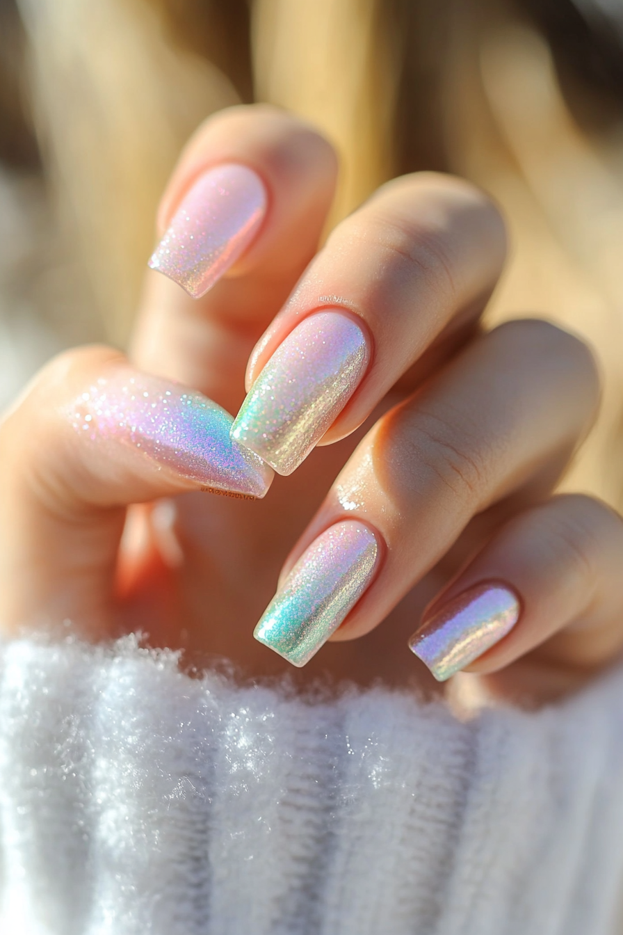 5. Mystic Opal Shimmer (Unicorn Nail Design Ideas) - Unicorn Nail Design Ideas