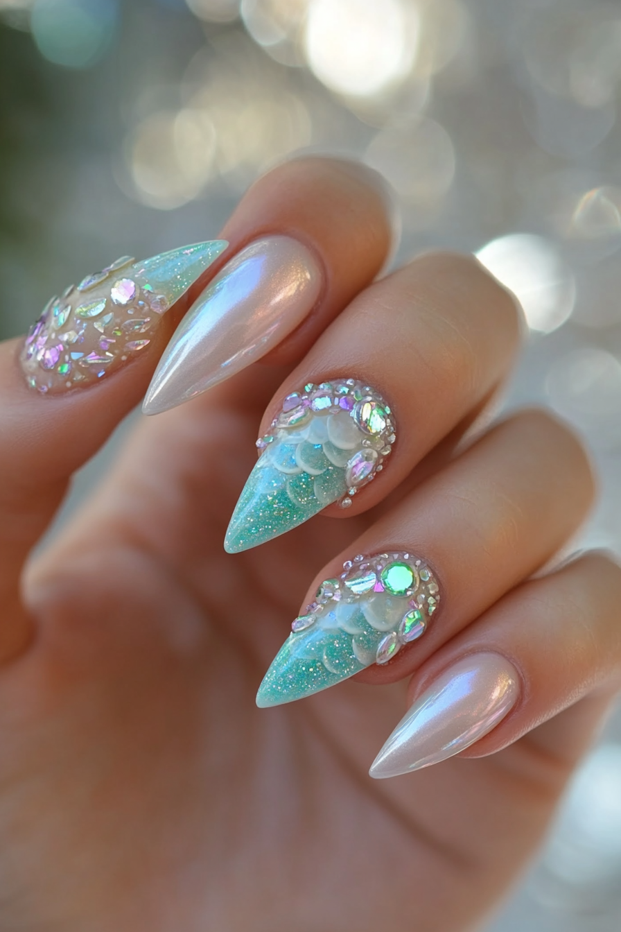 11. Mermaid Unicorn Fusion (Unicorn Nail Design Ideas) - Unicorn Nail Design Ideas