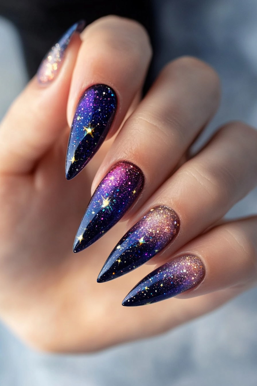 17. Eclipse Enchantment (Unicorn Nail Design Ideas) - Unicorn Nail Design Ideas