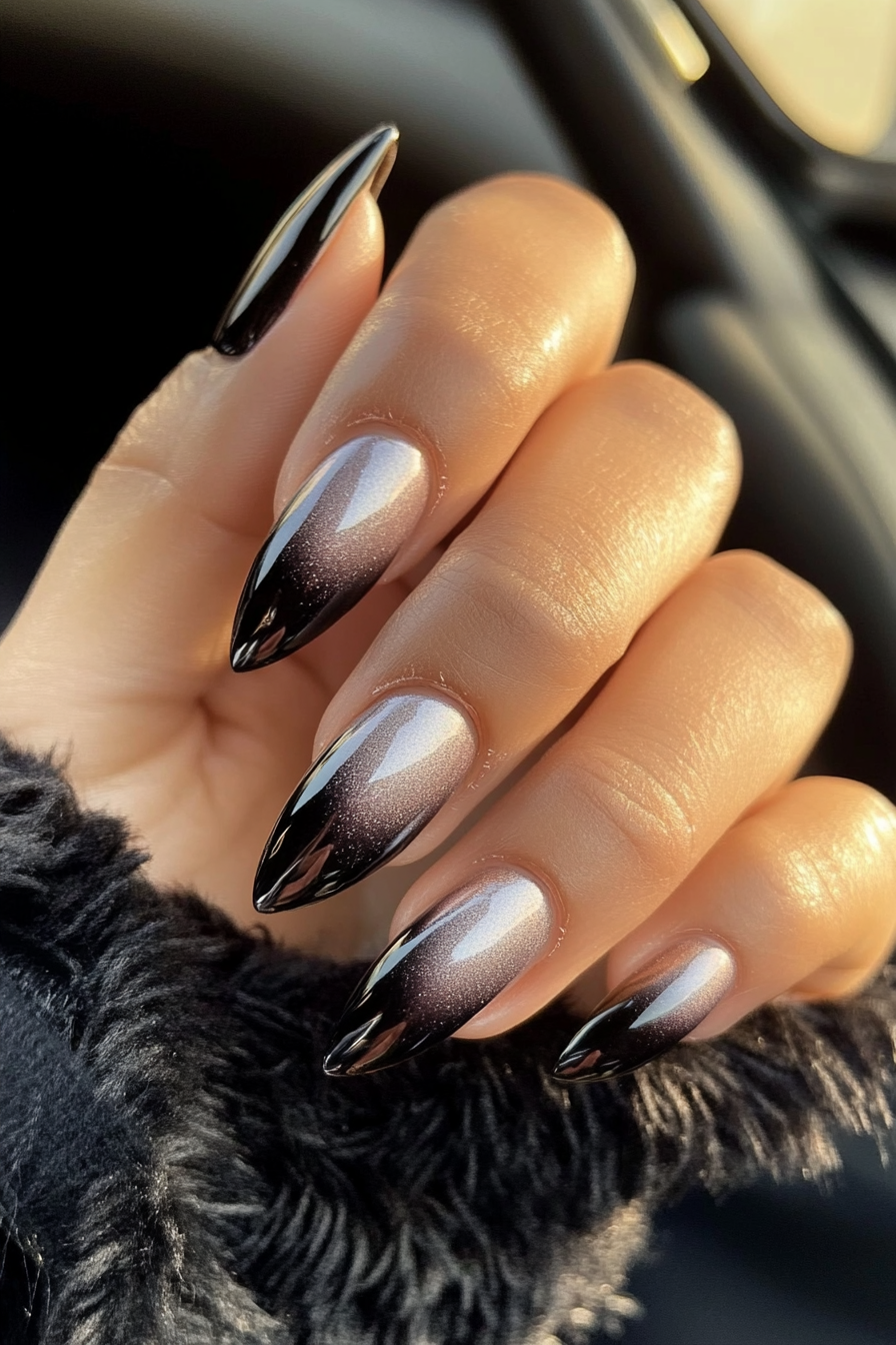 1. Silver Twilight Ombre (Ombre Chrome Nail Design Ideas) - Ombre Chrome Nail Design Ideas
