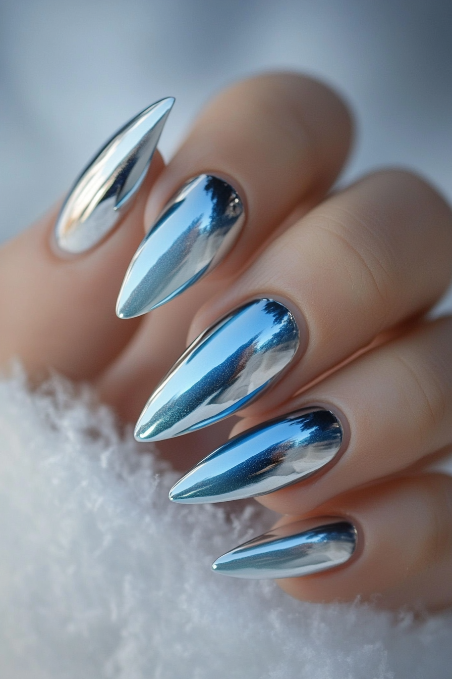 3. Frozen Blue Mirage (Ombre Chrome Nail Design Ideas) - Ombre Chrome Nail Design Ideas
