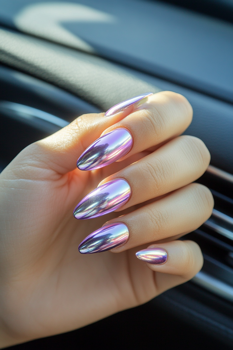 6. Lavender Dream Beam (Ombre Chrome Nail Design Ideas) - Ombre Chrome Nail Design Ideas