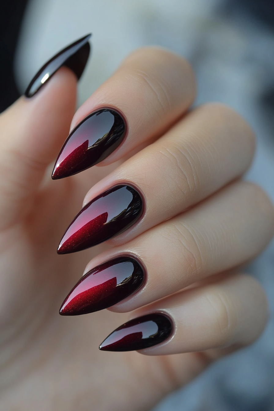 22. Velvet Ruby Blend (Ombre Chrome Nail Design Ideas) - Ombre Chrome Nail Design Ideas