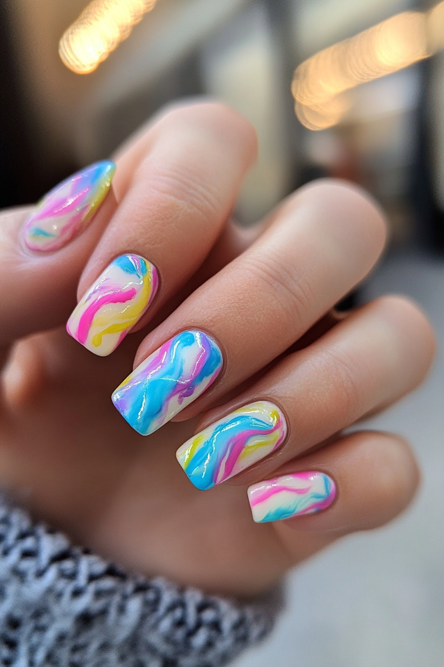 15. Abstract Watercolor Butterflies (Butterfly Nail Design Ideas) - Butterfly Nail Design Ideas